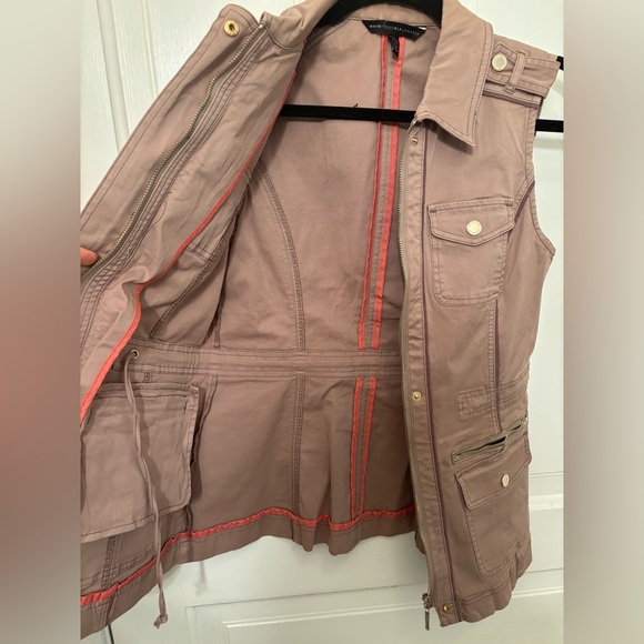 White House Black Market Tan Utility Vest 2 - Picture 6 of 8